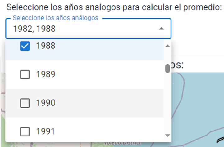 Analogues module years selection